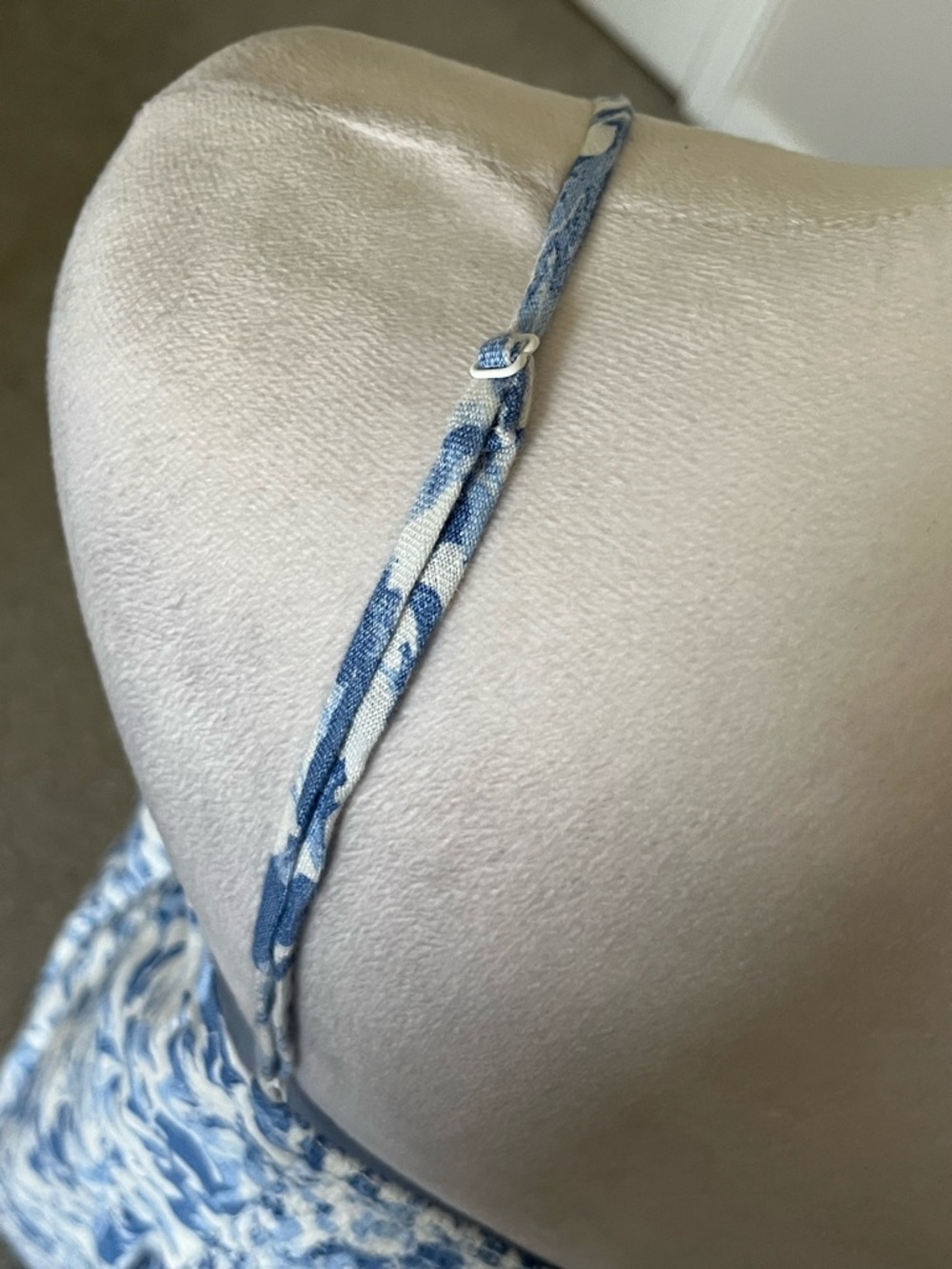 Like New Quince 100% European Linen Blue & White Floral Midi Dress Size XL - Picture 10 of 16